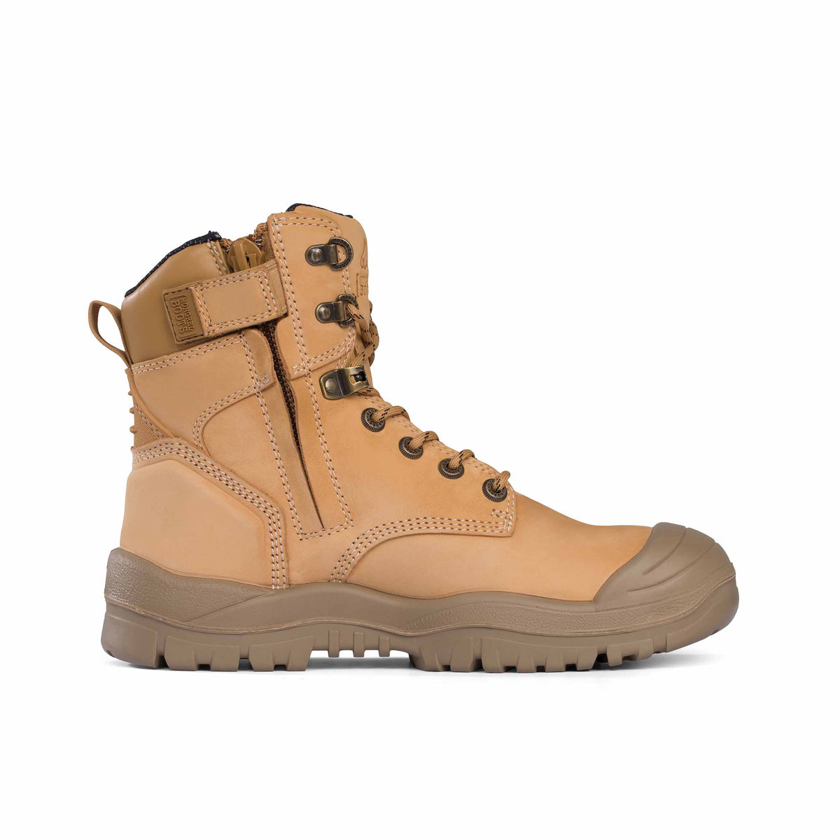 Wheat High Leg Zipsider Boot W/ Scuff Cap