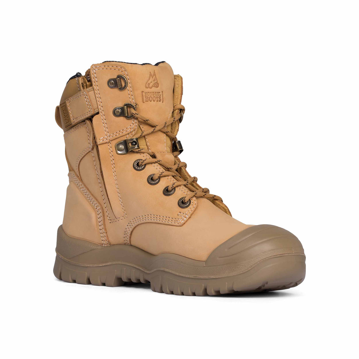 Wheat High Leg Zipsider Boot W/ Scuff Cap