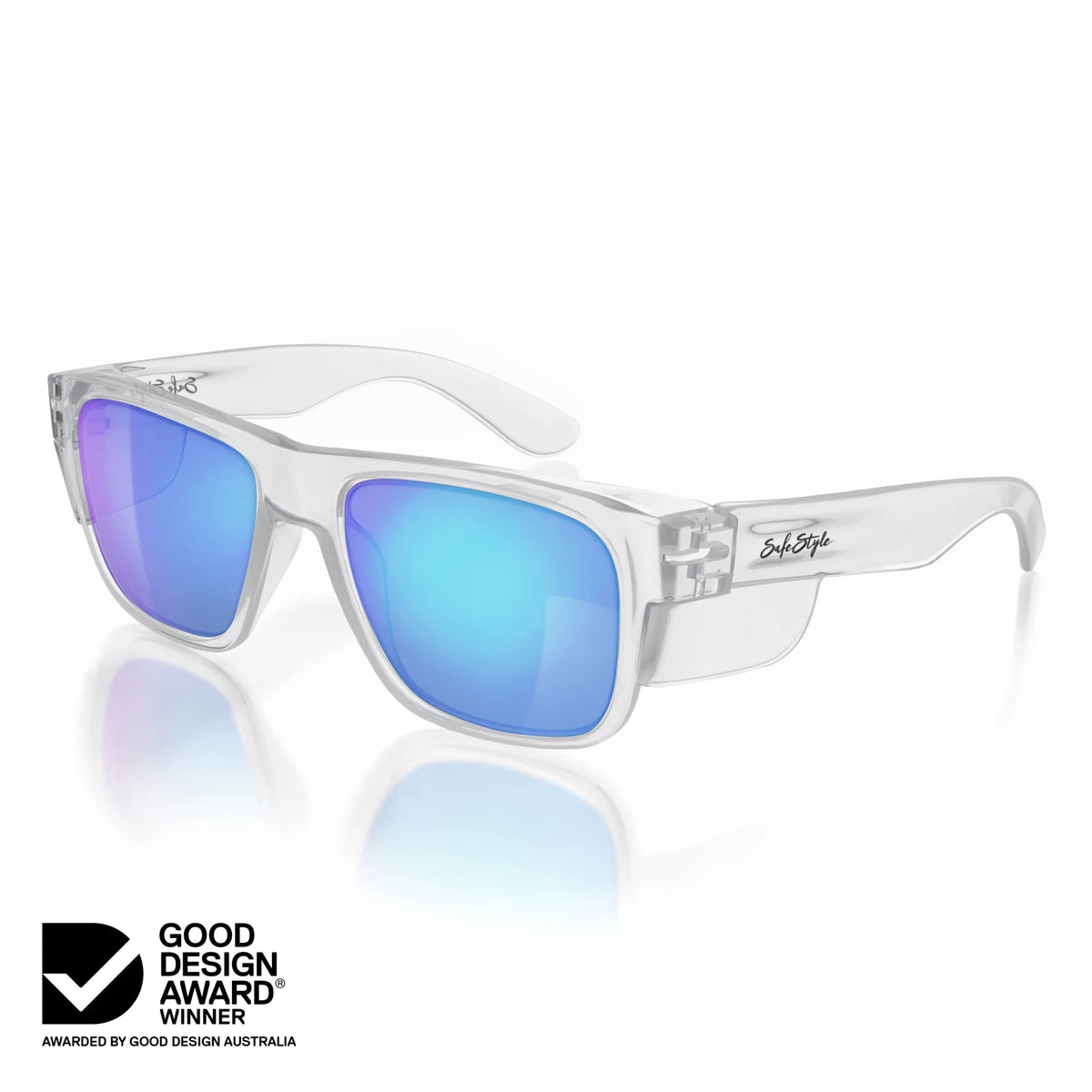 Fusions Clear Frame/Mirror Blue Polarised