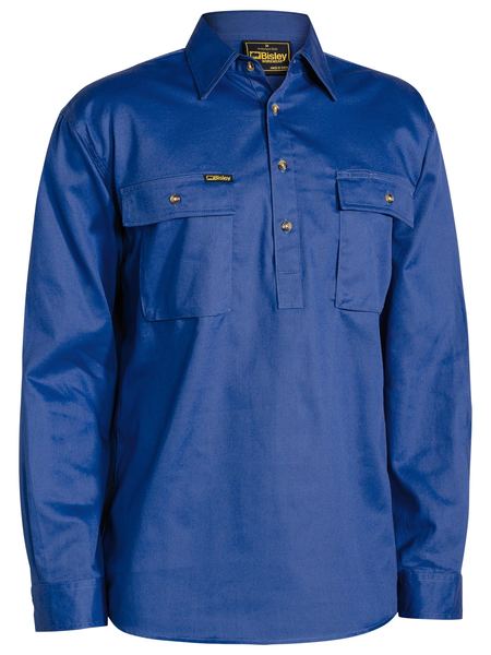 L-S Closed Front Cotton Drill Shirt
