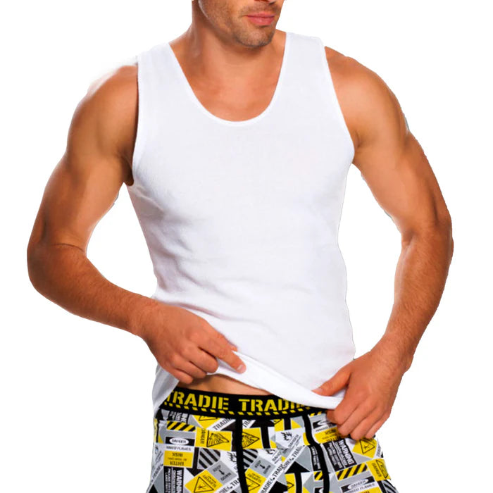 Tradie Mens 1pk Cotton Singlet