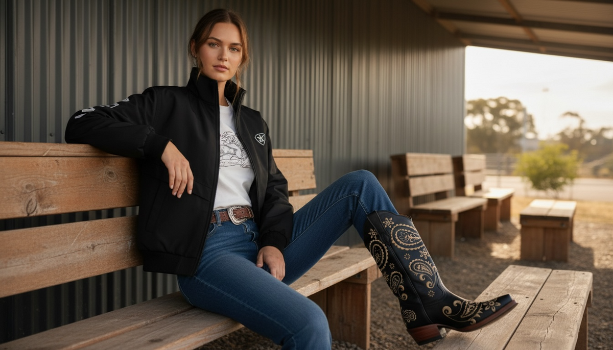 Olivia Womens Cuban Heel Western Boot
