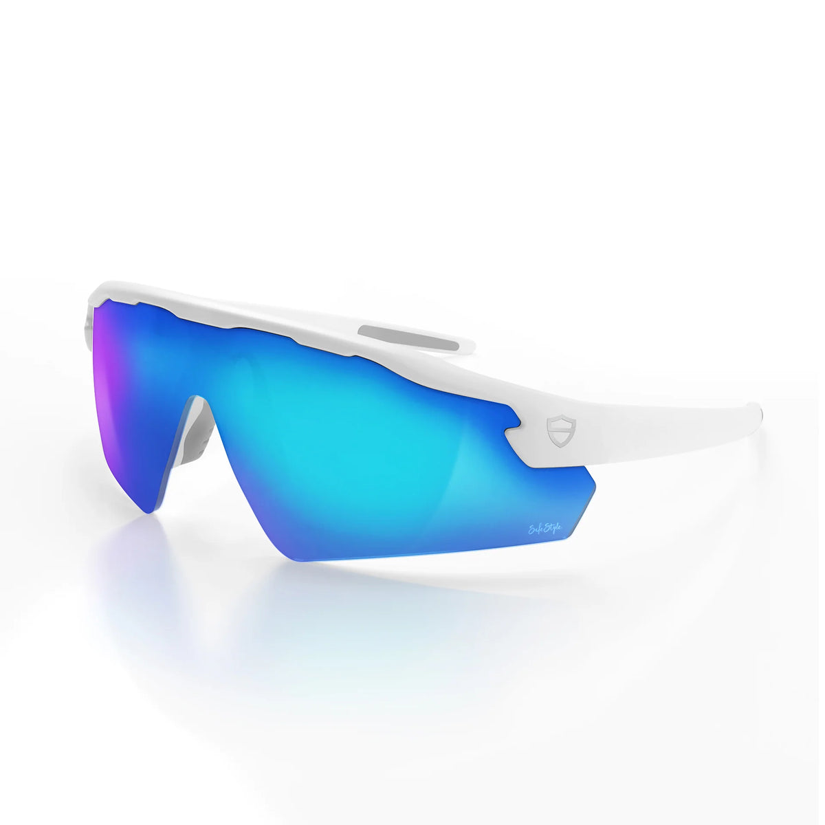 Phantoms matte white frame reflectors blue lens