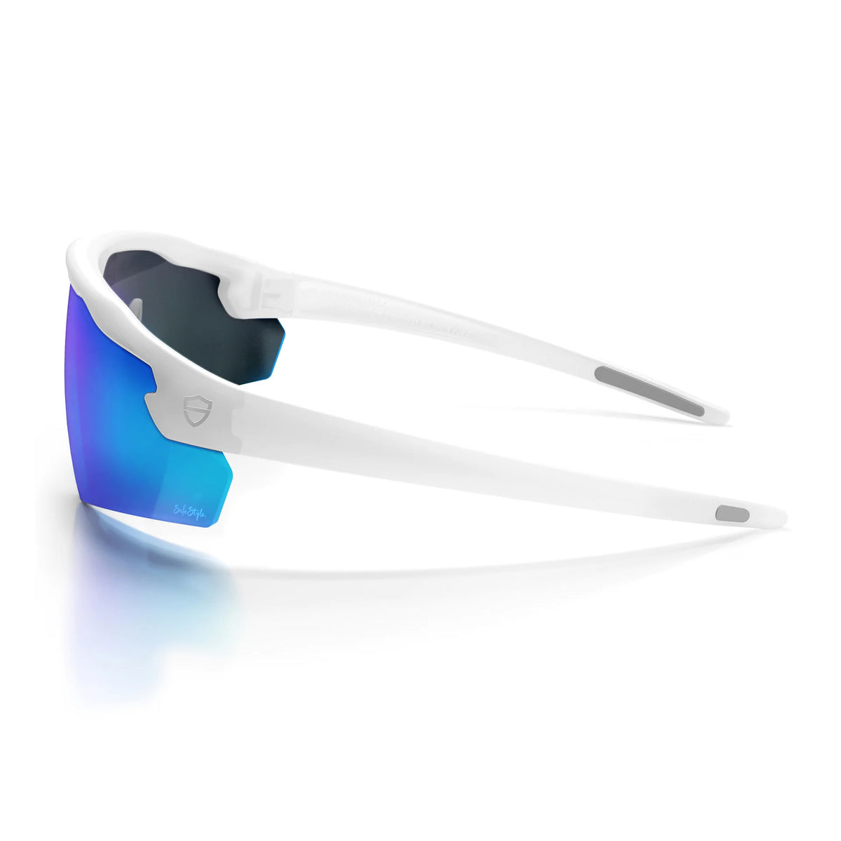 Phantoms matte white frame reflectors blue lens