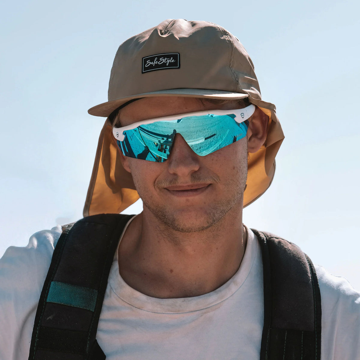 Phantoms matte white frame reflectors blue lens