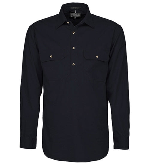 Mens Pilbara Closed Front L/S Shirt