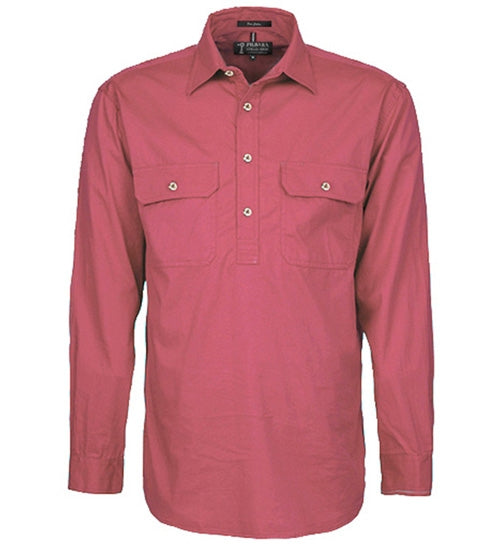Mens Pilbara Closed Front L/S Shirt