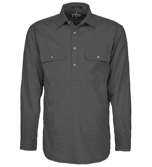 Mens Pilbara Closed Front L/S Shirt