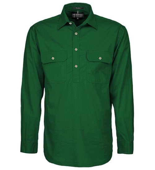 Mens Pilbara Closed Front L/S Shirt