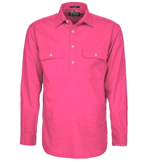 Mens Pilbara Closed Front L/S Shirt