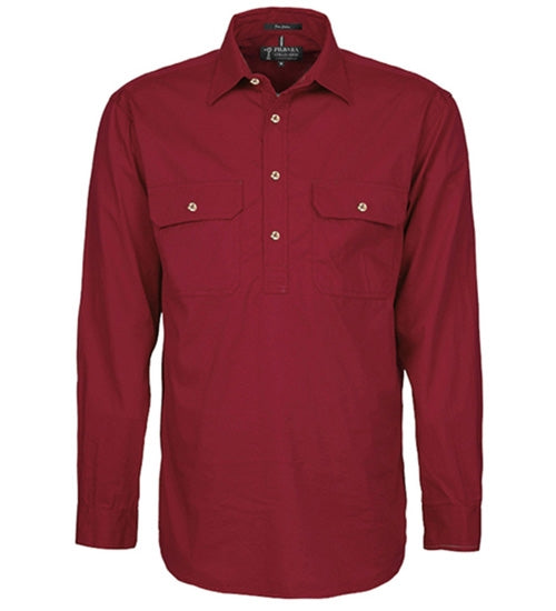 Mens Pilbara Closed Front L/S Shirt