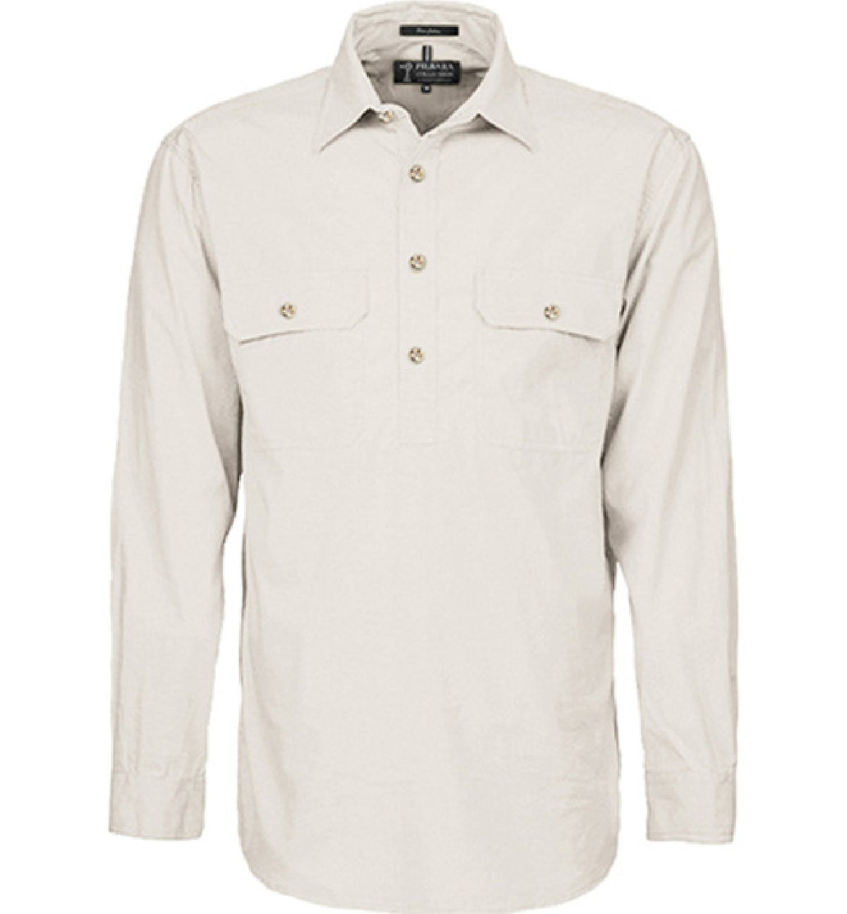 Mens Pilbara Closed Front L/S Shirt