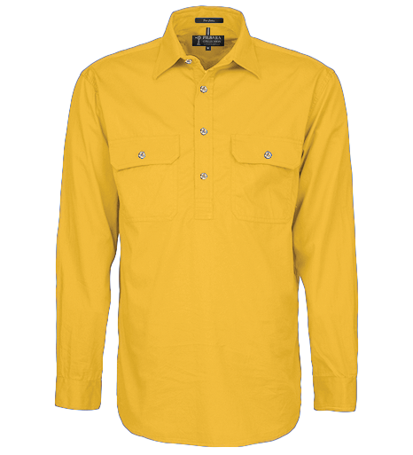 Mens Pilbara Closed Front L/S Shirt