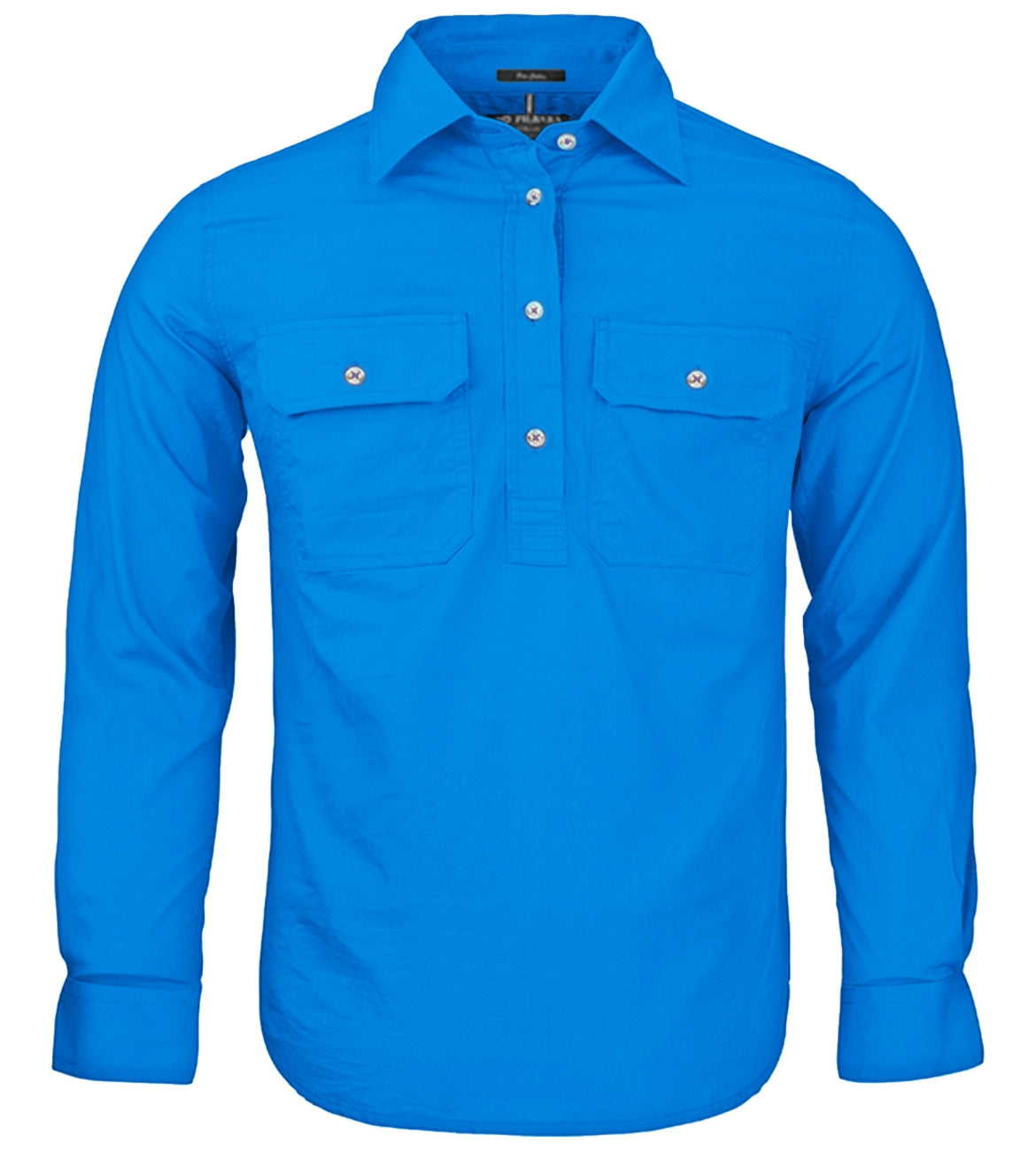 Kids Pilbara Closed Front Long Sleeve Shirt - Light Blue