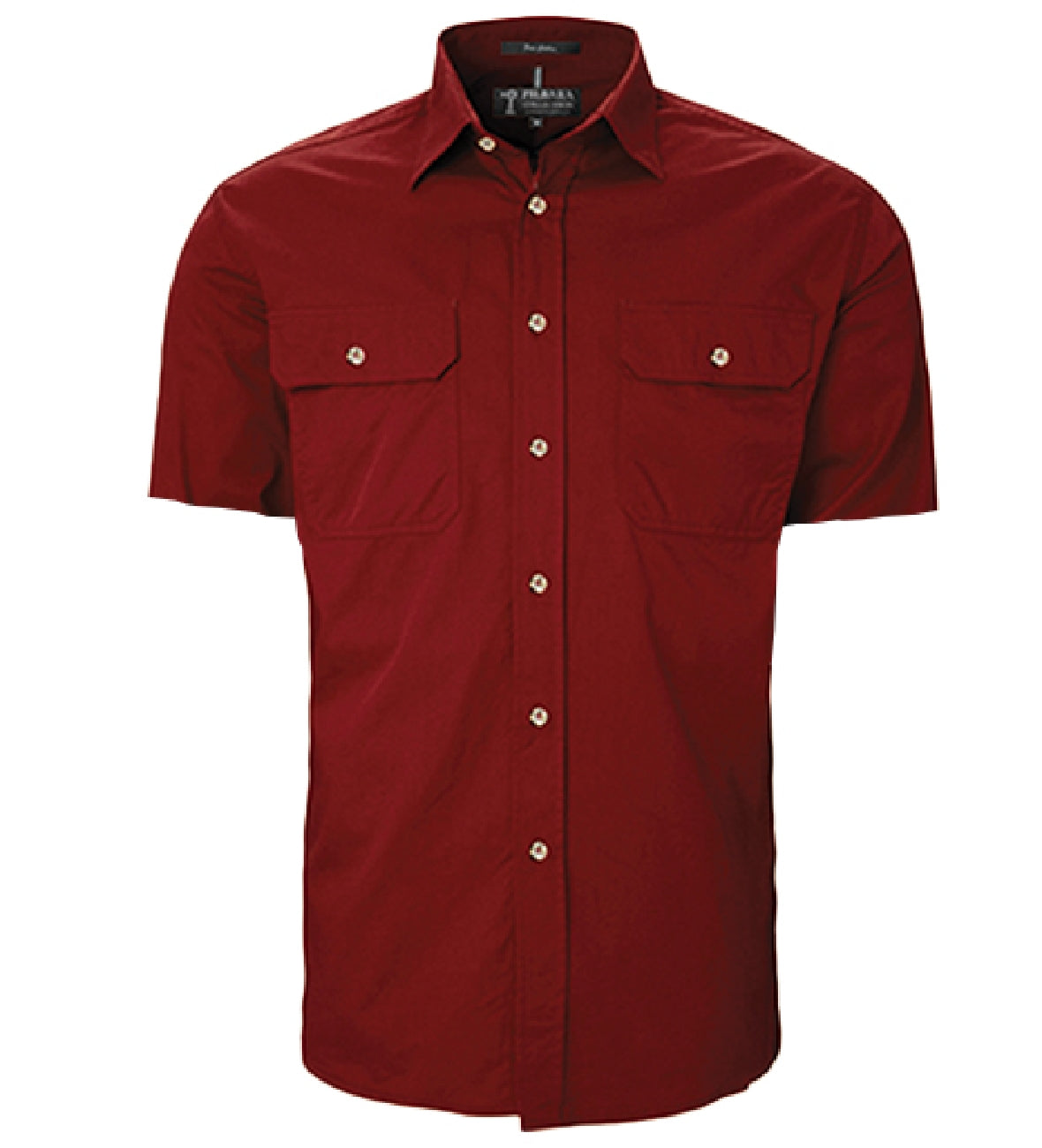 Mens Pilbara Open Front S/S Shirt