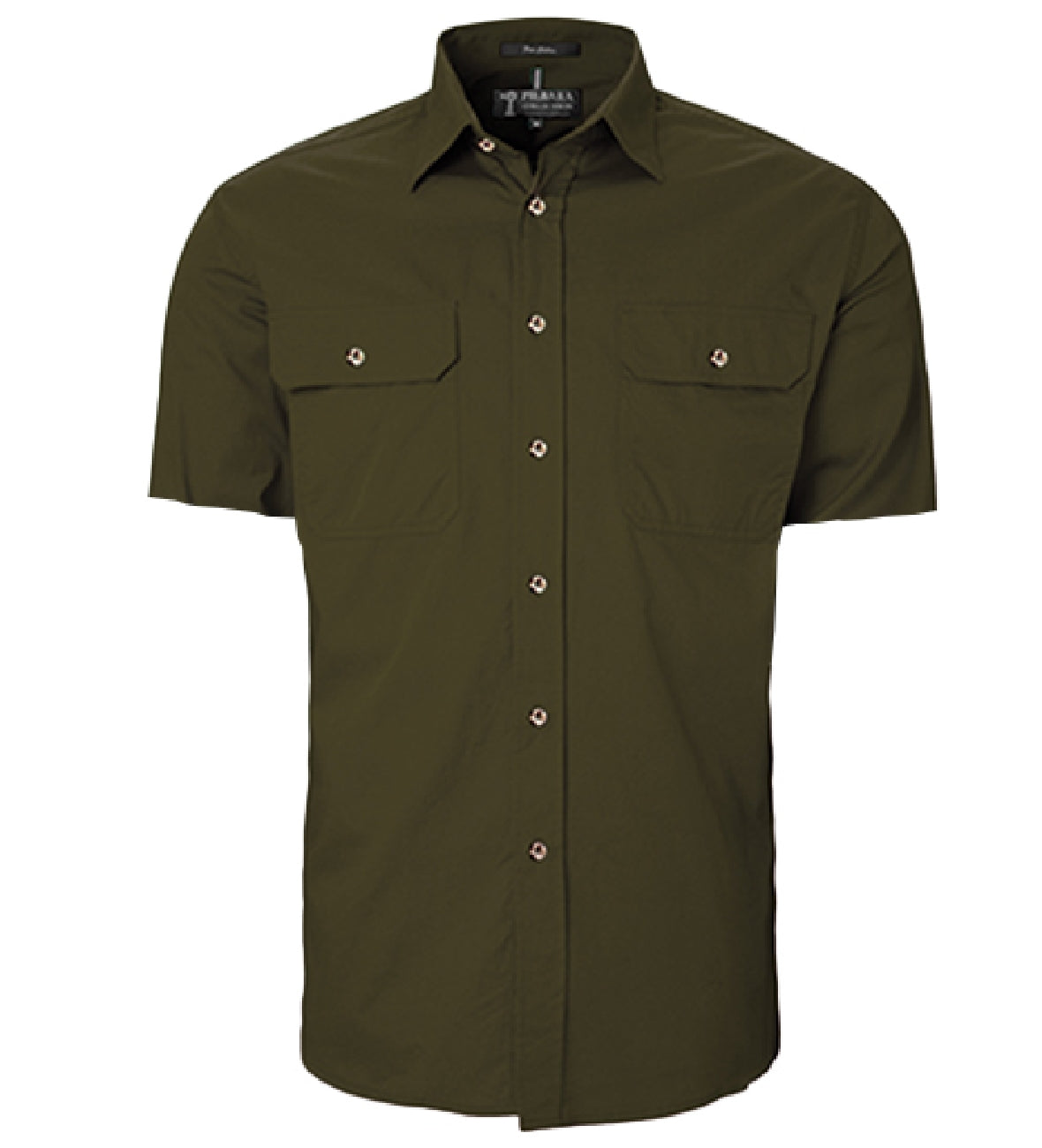 Mens Pilbara Open Front S/S Shirt
