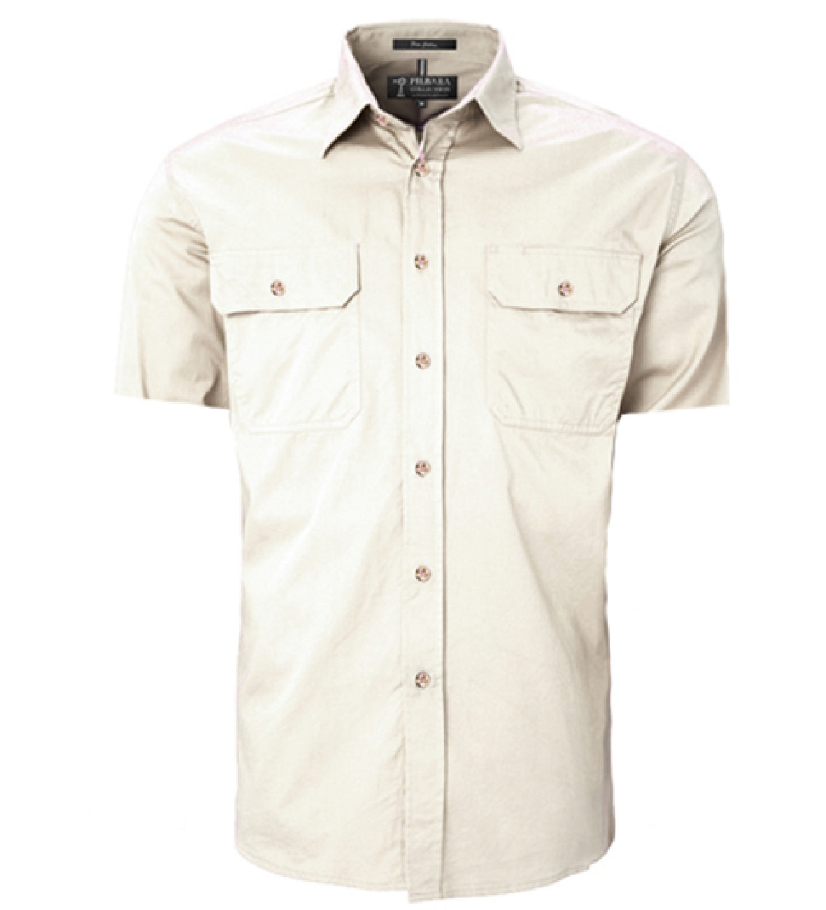 Mens Pilbara Open Front S/S Shirt