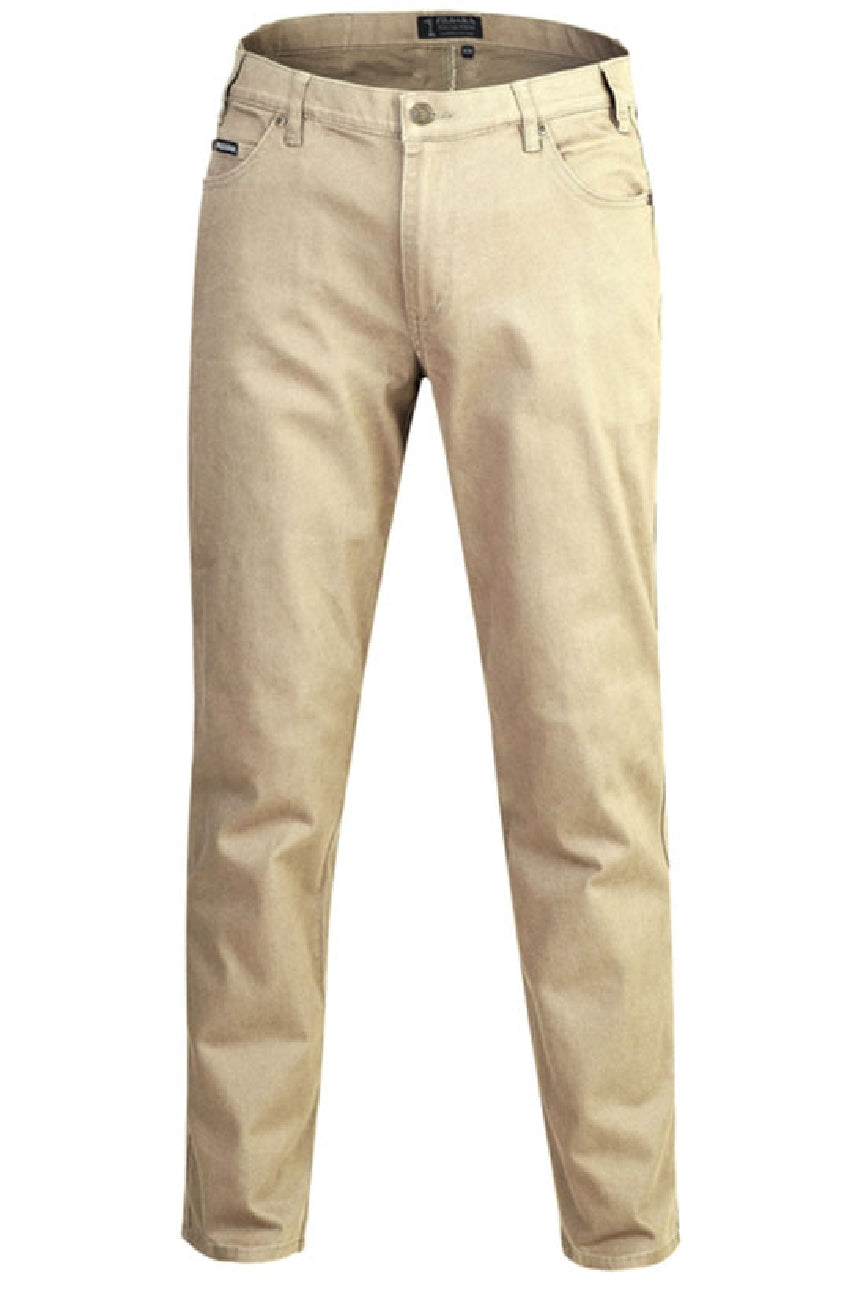 Pilbara Mens Cotton Stretch Jean - Wheat