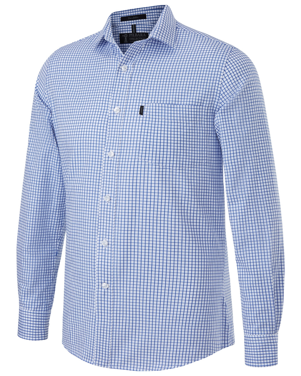 Pilbara Mens Y/D Check, Single Pocket, L/S Shirt