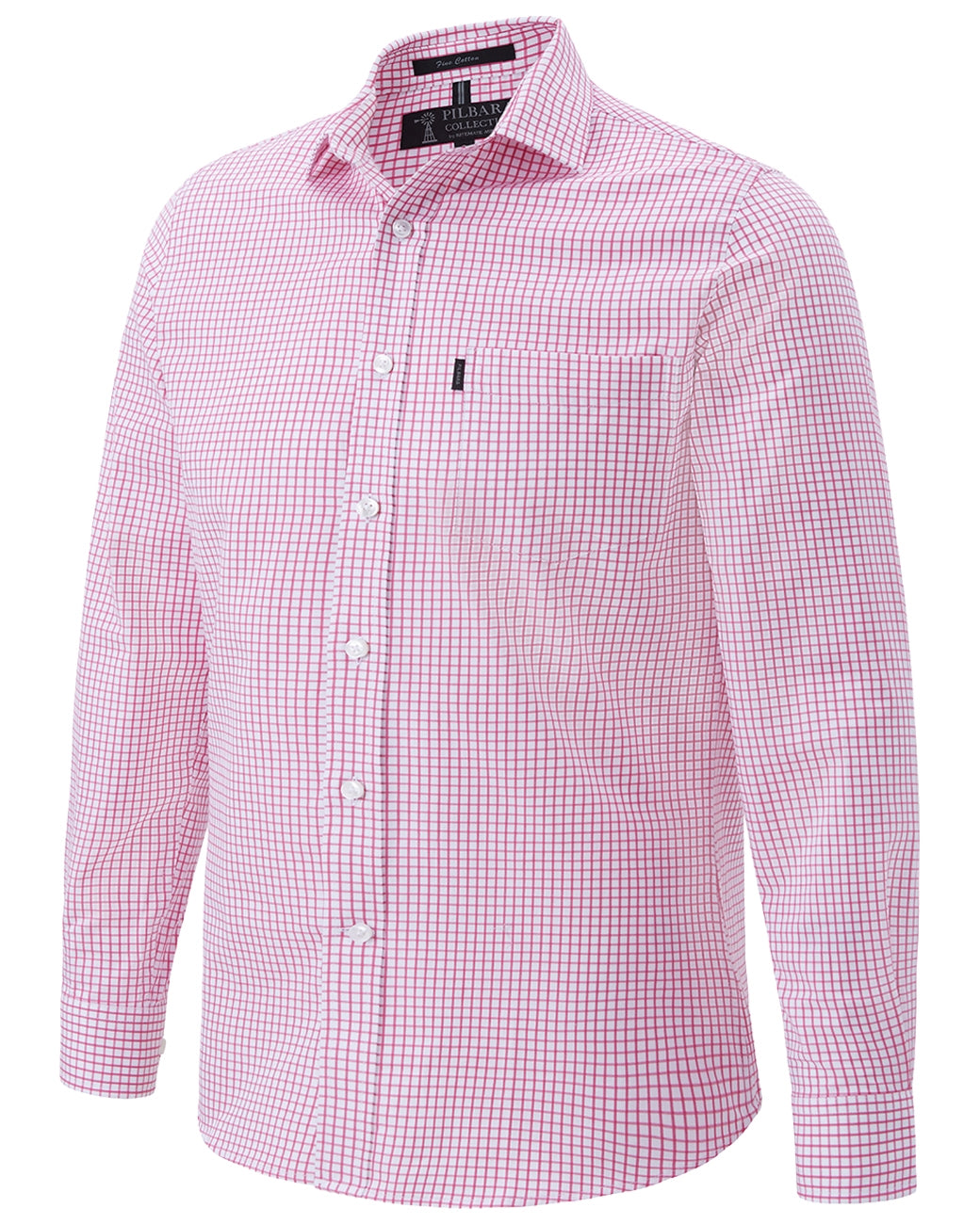 Pilbara Mens Y/D Check, Single Pocket, L/S Shirt