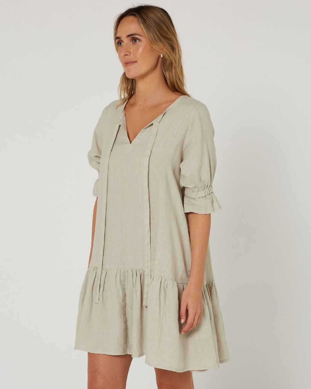 TILLY Linen 3/4 Sleeve Dress
