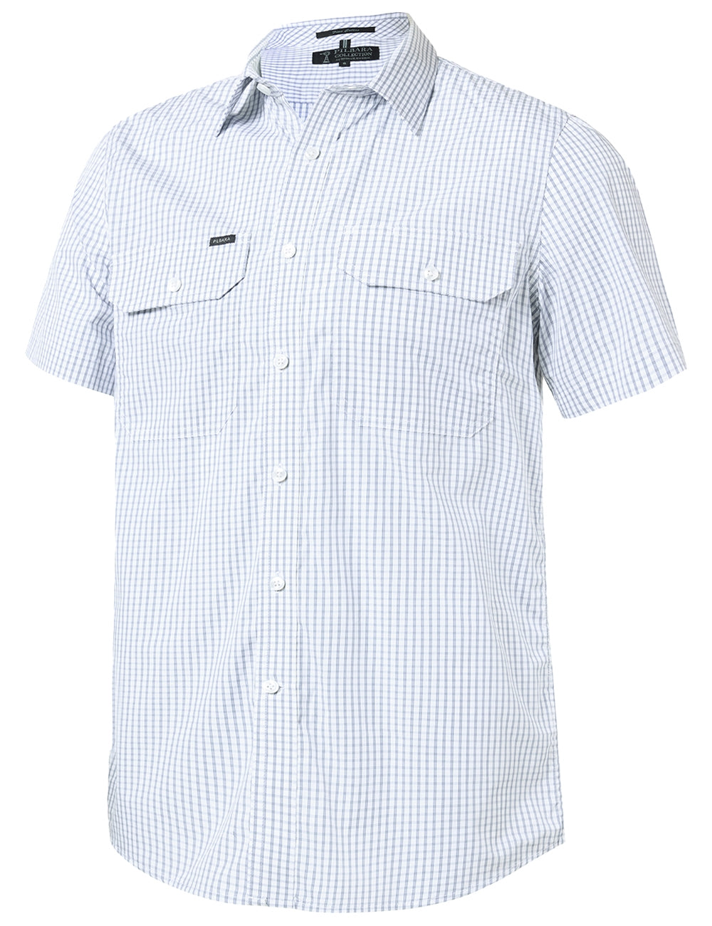 Pilbara Men's Y/D Check, Dual Pocket, S/S Shirt