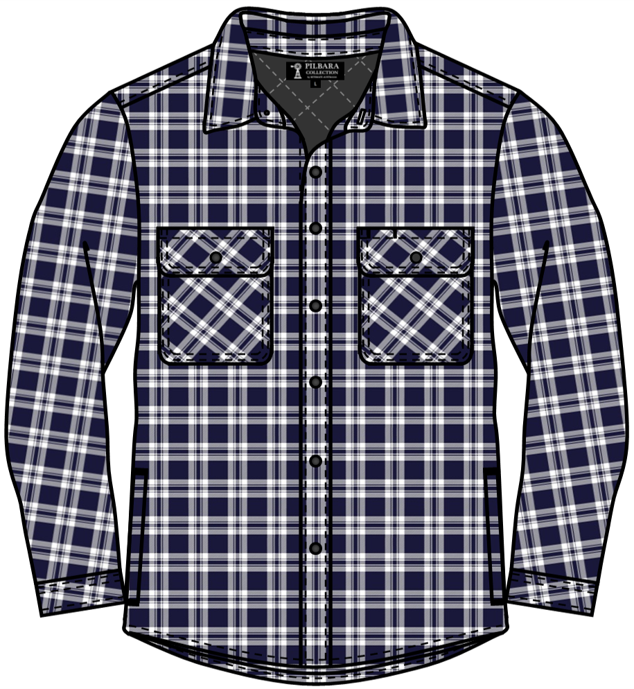 Pilbara Mens Quilted Flanelette Shirt