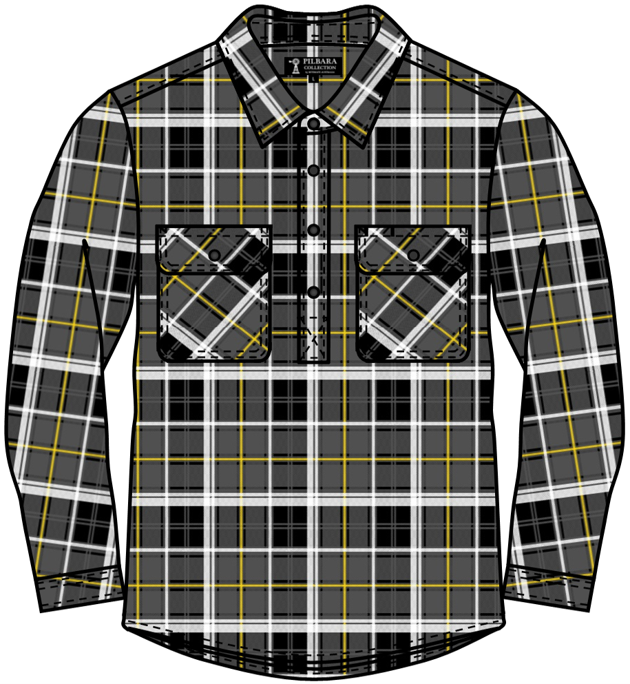 Flannelette Shirt Men's Closed Front