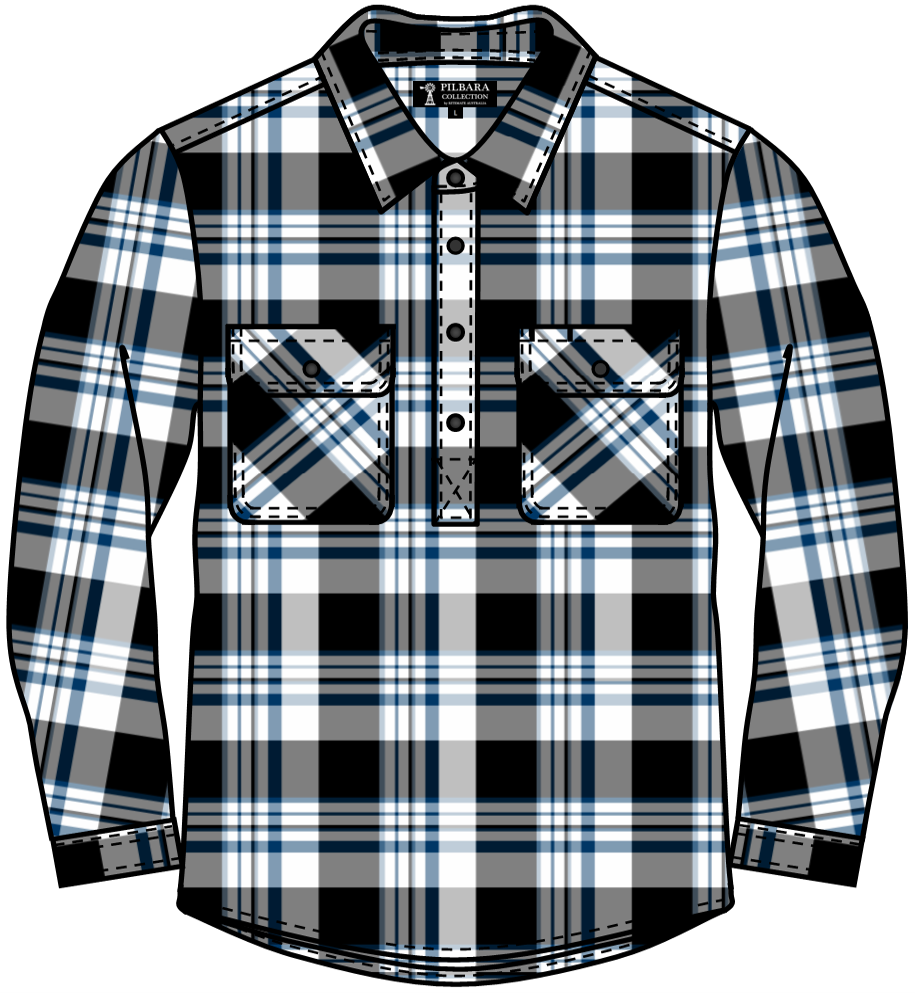 Flannelette Shirt Men's Closed Front