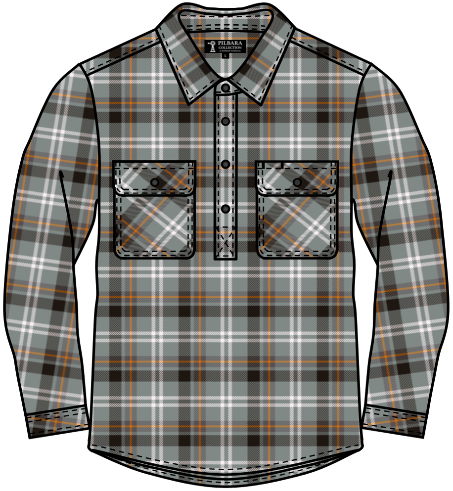 Flannelette Shirt Men's Closed Front