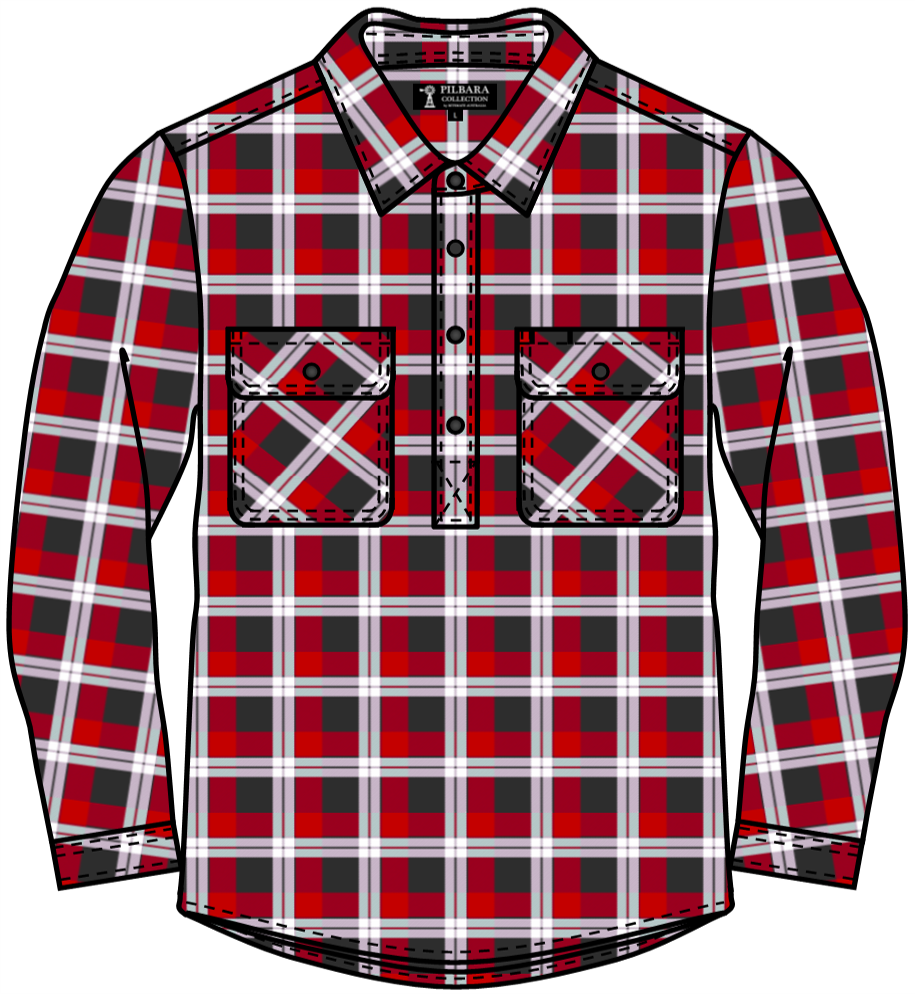Flannelette Shirt Men's Closed Front
