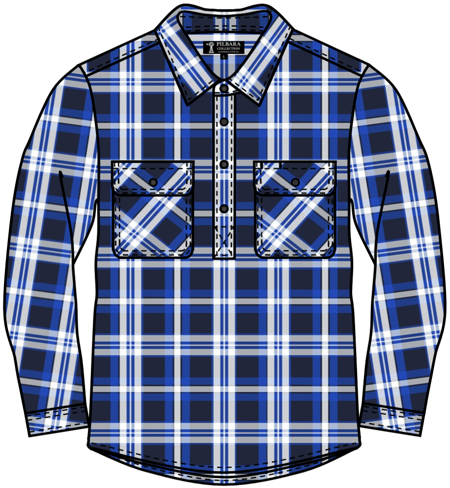 Flannelette Shirt Men's Closed Front