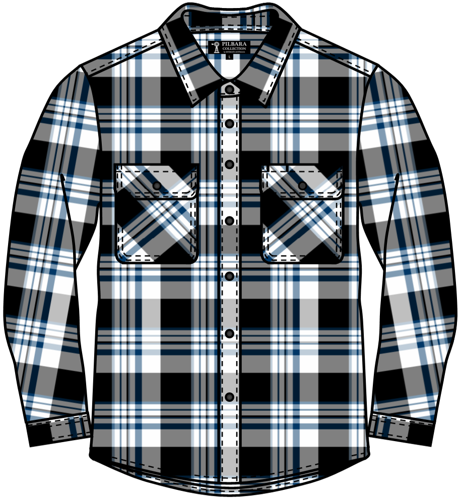 Flannelette Shirt Men's Open Front