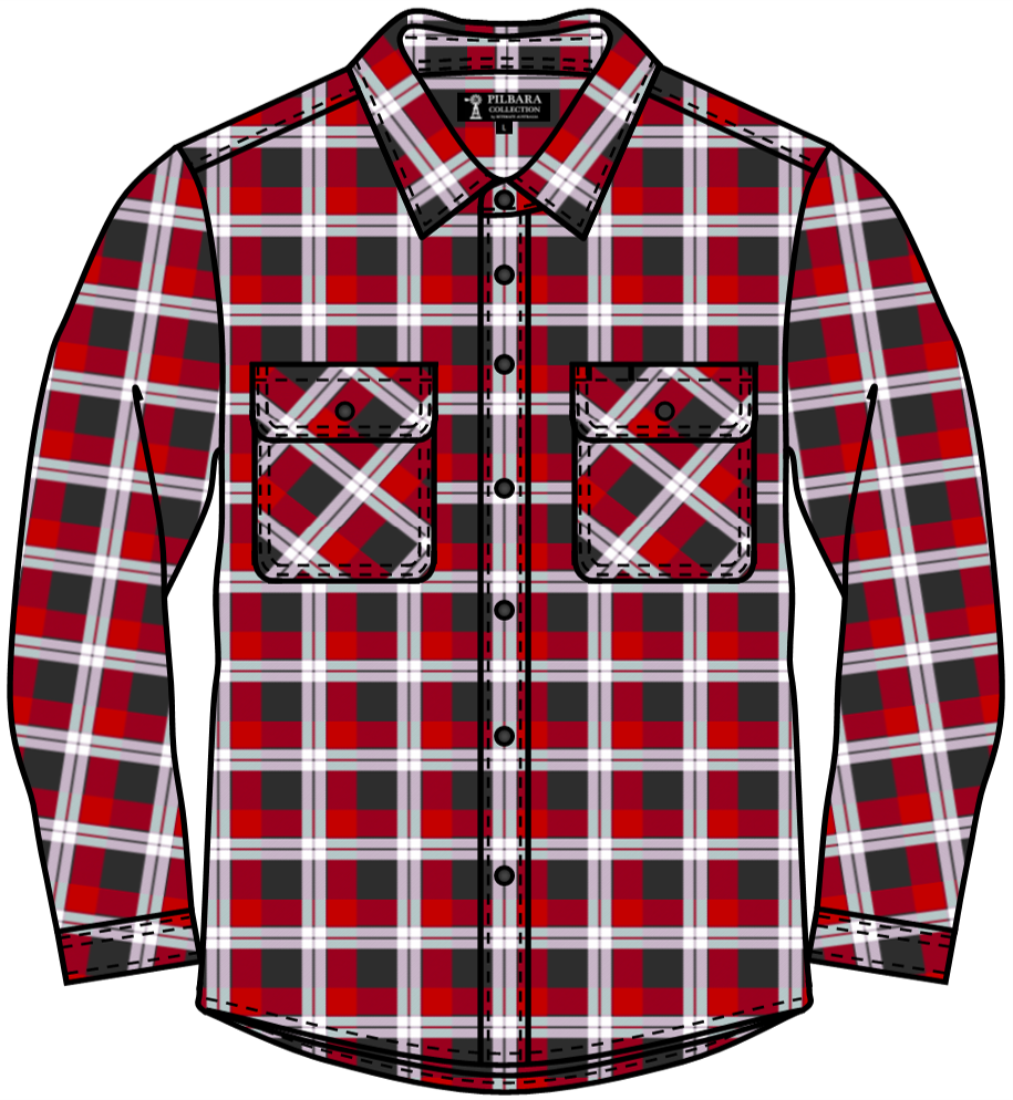 Flannelette Shirt Men's Open Front