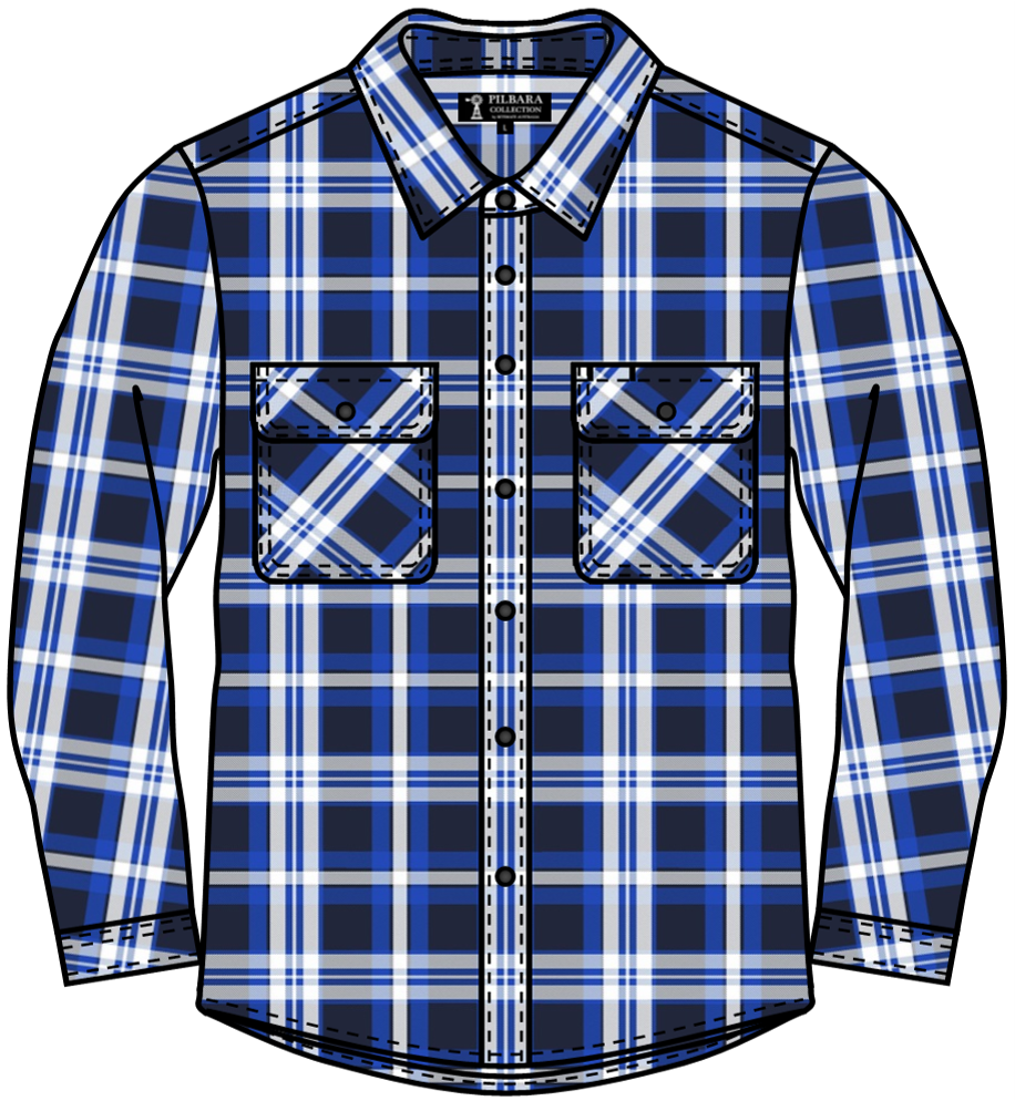 Flannelette Shirt Men's Open Front