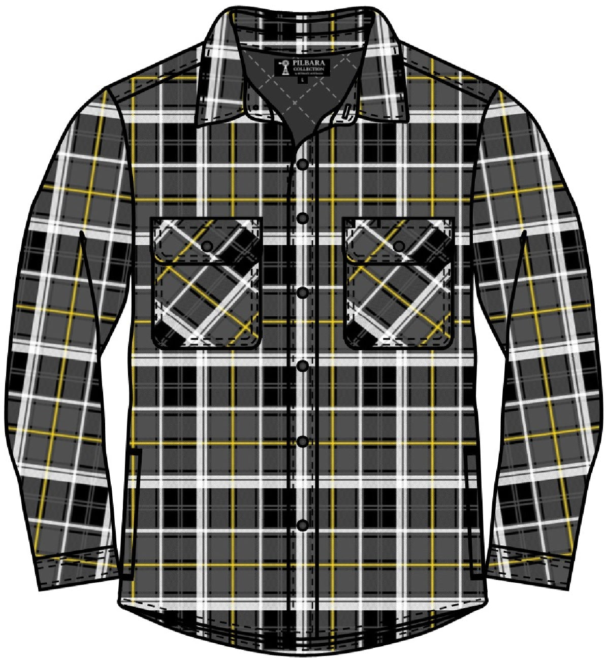 Pilbara Mens Quilted Flanelette Shirt