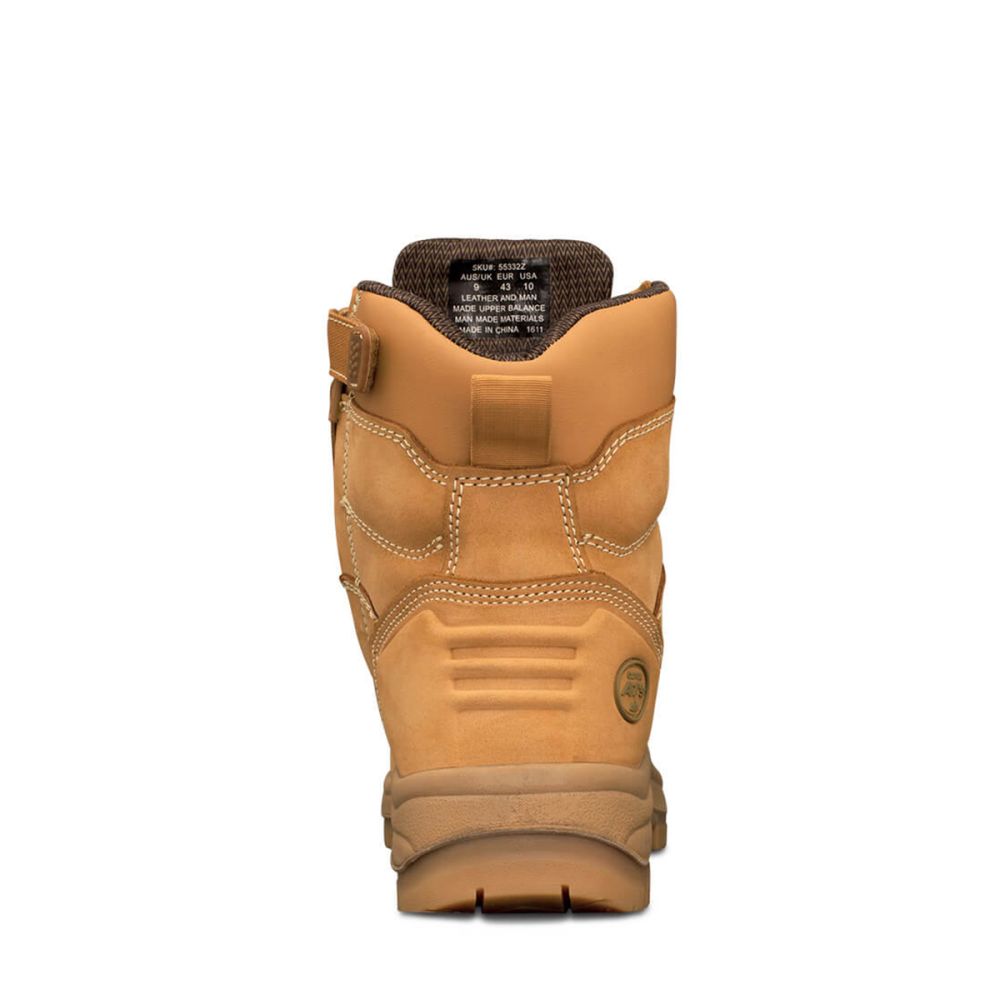 55332Z WHEAT LACE UP ZIP SIDE 6" BOOT