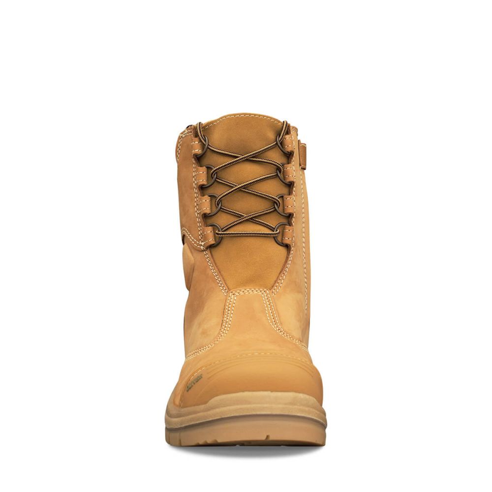 55385 WHEAT LACE UP ZIP SIDE 8" BOOT