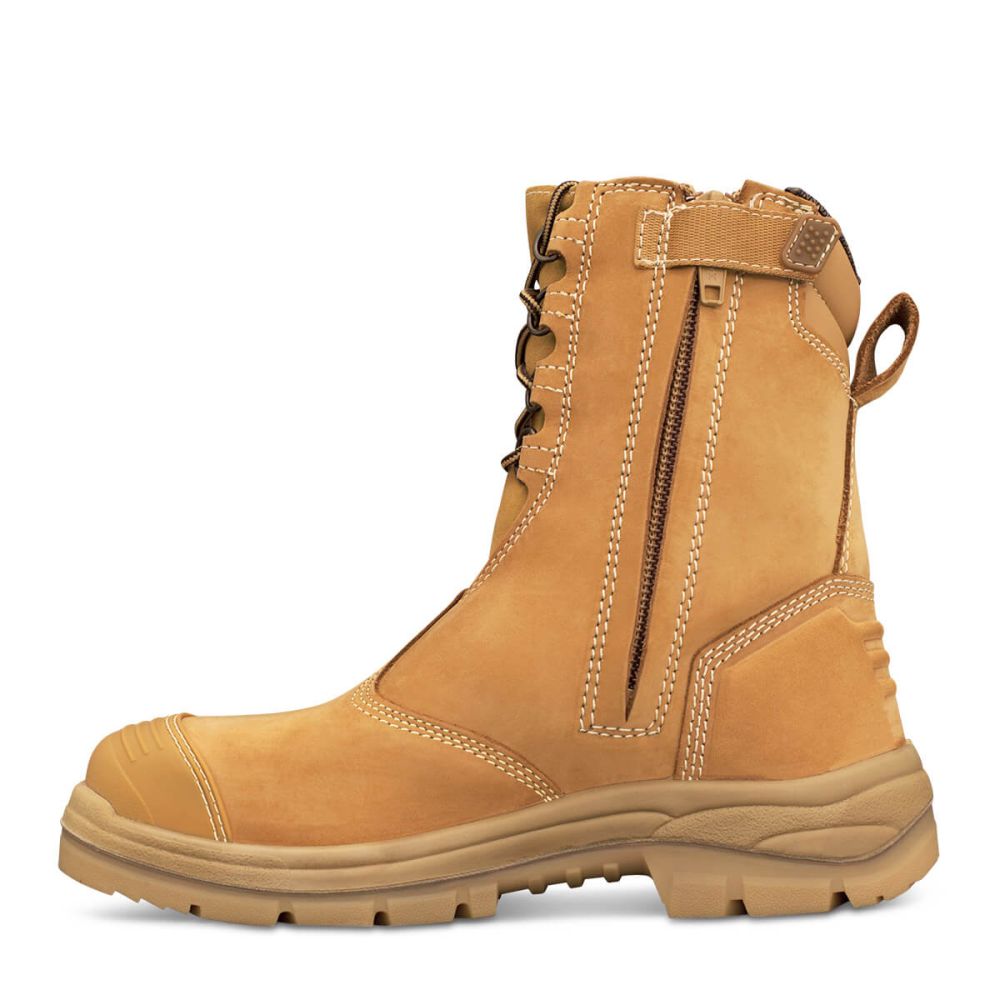 55385 WHEAT LACE UP ZIP SIDE 8" BOOT