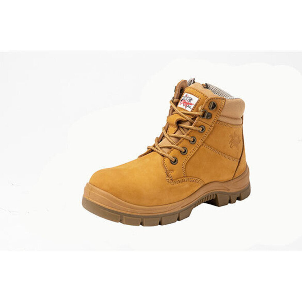 Cougar - SORRENTO - 6in Wheat Lace Up Side Zip Collar Boot Non Safety